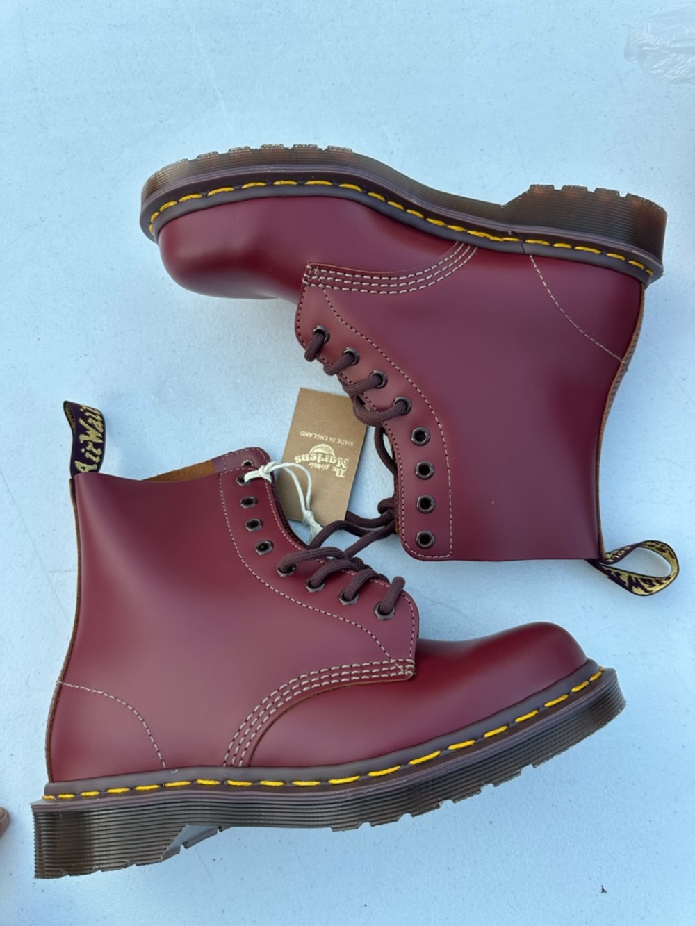 Dr. Martens Burgundy Leather Ankle Boots - Picture 7 of 12